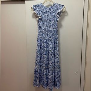 X Small Lost & Wander Pick Me Smocked Floral Maxi Dress